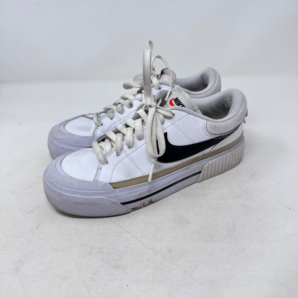 Nike Court Legacy Lift Sneakers White Size 7 Platform Casual Sporty Minimalist